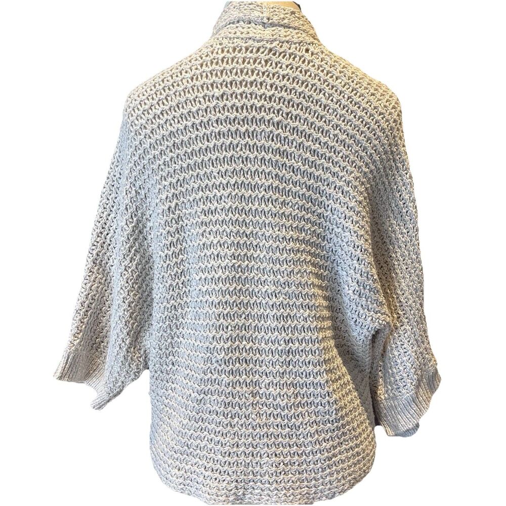 Eileen Fisher Cardigan L Beige Linen Blend Open Knit Beachy Minimalist Sweater - Picture 4 of 8